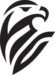Bold Tribal Eagle Head Vector Logo in Black and White

