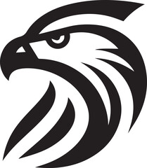 Bold Tribal Eagle Head Vector Logo in Black and White

