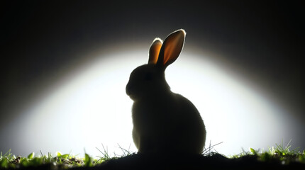 easter bunny silhouette | generative AI