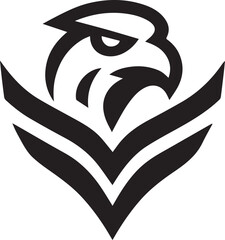 Bold Tribal Eagle Head Vector Logo in Black and White

