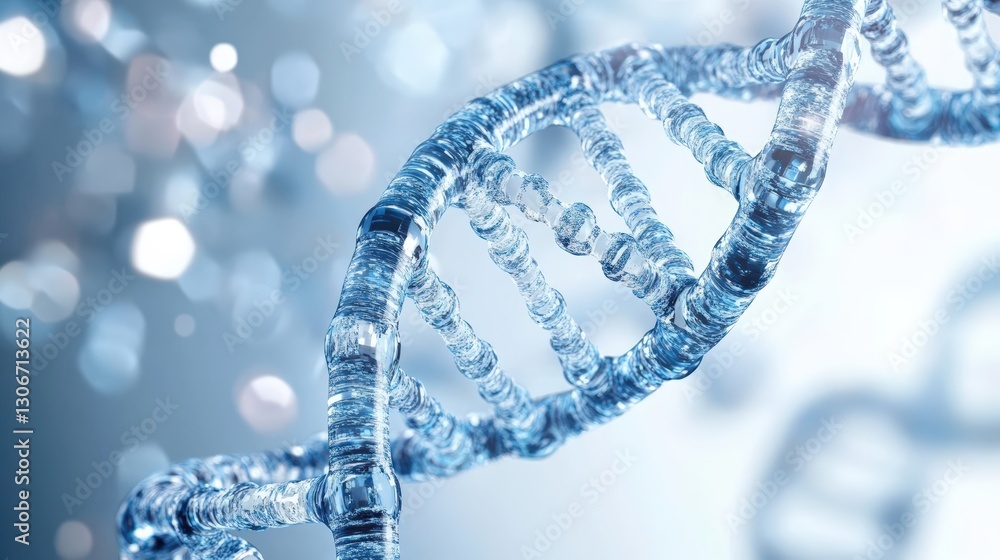 Poster close-up of a double helix structure showcasing the intricacies and beauty of dna at a cellular leve