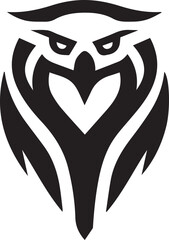 Bold Tribal Eagle Head Vector Logo in Black and White

