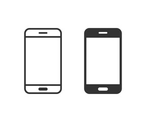 Smartphone icon isolated on background. Realistic smartphone mockup. Mobile phone vector icon set