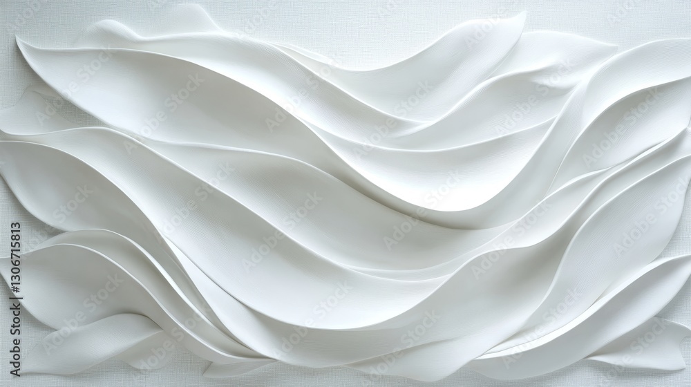 Poster abstract seamless pattern texture of white wave surface. simple minimal elegance form in monochrome.