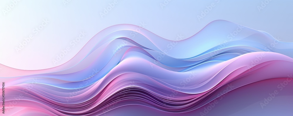 Poster abstract wave design with soft curves and gradient colors displaying fluid motion and modern aesthet