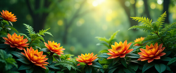 Vibrant Lotus Flowers in Morning Light