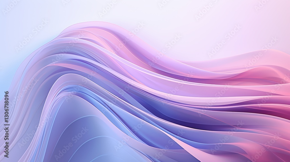 Poster abstract wave design in gentle shades of pink and blue, fluid patterns create a serene background id