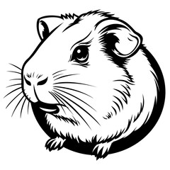 Guinea Pig | Rodent | Guinea Pig Lover | Domestic Animal | Guinea Pig Breed | Friendly Animal | Peeking Animal | Peeking Guinea Pig | Original Illustration | Vector and Clipart | Cutfile and Stencil