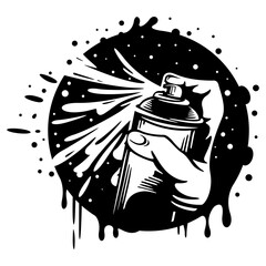 Hand Spraying | Painting Lover | Painter Dad | Artwork | Spray Can | Painting Equipment | Painting | Painting Skills | Original Illustration | Vector and Clipart | Cutfile and Stencil