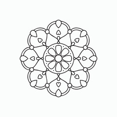 Relaxation traditional ornamental mandala for Coloring book page