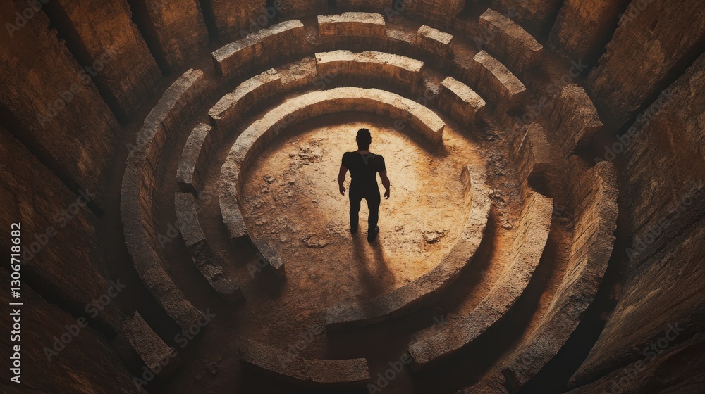 Poster an adventurous spirit follows the path of theseus, traveling deep into the labyrinth to confront the