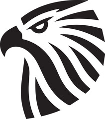 Bold Tribal Eagle Head Vector Logo in Black and White

