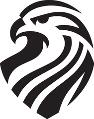 Bold Tribal Eagle Head Vector Logo in Black and White


