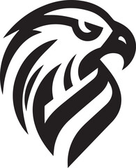 Bold Tribal Eagle Head Vector Logo in Black and White

