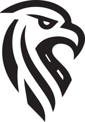 Bold Tribal Eagle Head Vector Logo in Black and White

