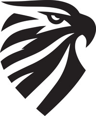 Bold Tribal Eagle Head Vector Logo in Black and White


