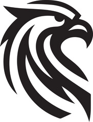 Naklejka premium Bold Tribal Eagle Head Vector Logo in Black and White