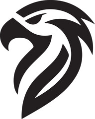 Bold Tribal Eagle Head Vector Logo in Black and White

