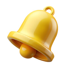 3D Glossy Yellow Bell Icon – Alerts & Notifications