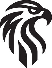 Bold Tribal Eagle Head Vector Logo in Black and White

