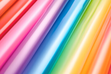 Obraz premium vibrant array of holographic rainbow foil sheets in various colors, creating stunning visual effect. smooth texture and reflective surface enhance colorful display