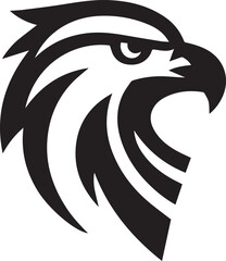 Bold Tribal Eagle Head Vector Logo in Black and White

