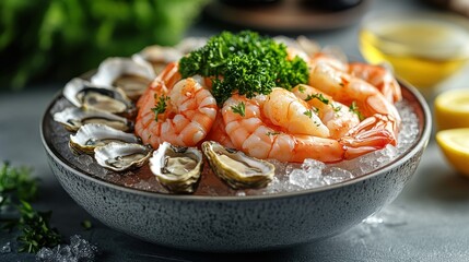Fresh seafood platter on ice (4)