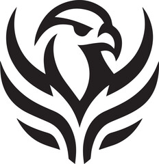 Bold Tribal Eagle Head Vector Logo in Black and White


