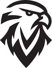 Bold Tribal Eagle Head Vector Logo in Black and White

