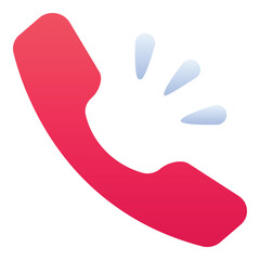 Gradient color icon, illustration for Telephone, call, ringing.