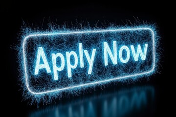 Glowing Electric Button with Sparkles for Apply Now Call to Action Sign