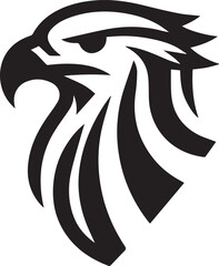 Bold Tribal Eagle Head Vector Logo in Black and White

