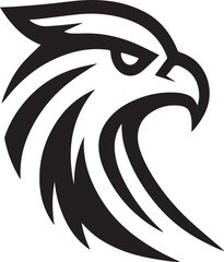 Naklejka premium Bold Tribal Eagle Head Vector Logo in Black and White