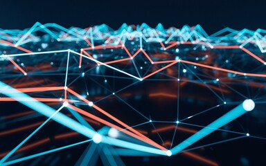 Abstract Data Network in Dark Background