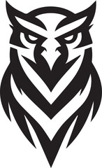 Bold Tribal Eagle Head Vector Logo in Black and White


