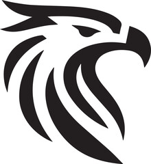 Bold Tribal Eagle Head Vector Logo in Black and White

