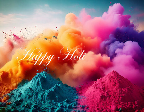 Festival of Colors Holi, Digital Generative AI Background