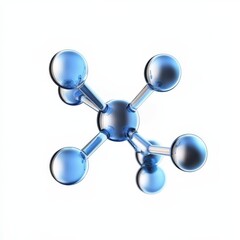 Detailed 3D Model Representation of a Water Molecule Demonstrating Atoms, Bonds, and Molecular Structure in Clear Visual Context Molecule with biology and chemical concept
