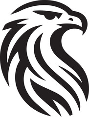 Bold Tribal Eagle Head Vector Logo in Black and White

