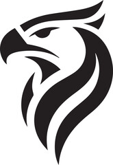Bold Tribal Eagle Head Vector Logo in Black and White

