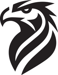 Bold Tribal Eagle Head Vector Logo in Black and White

