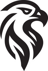 Bold Tribal Eagle Head Vector Logo in Black and White

