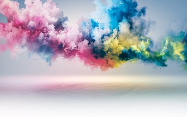 Colorful Smoke Clouds Empty Studio