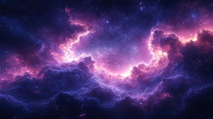 cosmic mystic galaxy background,cartoon illustration style