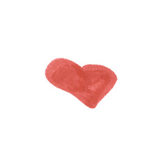 Fototapeta premium Filled Heart Symbol, hand-drawn marker glyph with red color on transparent Background