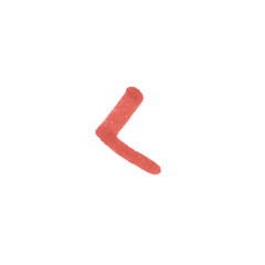 Less than Symbol, hand-drawn marker glyph with red color on transparent Background