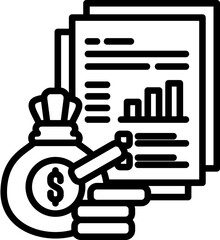 Report Icon in Outline Style. Simple Vector Design. Simple Vector Outline Icon