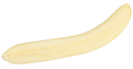 One peeled banana isolated on a transparent background. Completely in focus. Focus stacking. © gangster9686