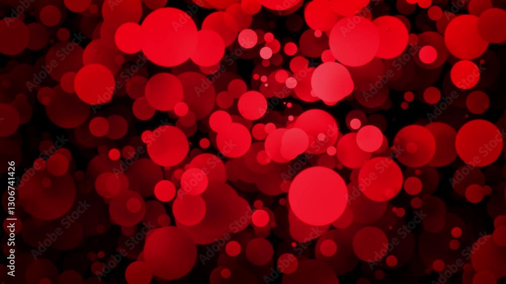 Poster a mesmerizing digital animation featuring glowing blue spheres of various sizes floating gracefully 