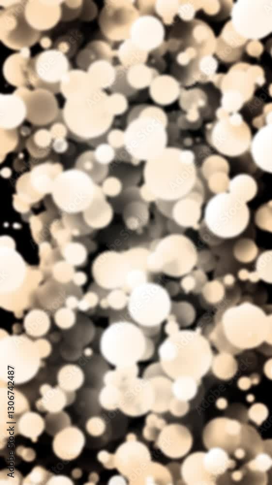 Poster a mesmerizing digital animation featuring glowing blue spheres of various sizes floating gracefully 